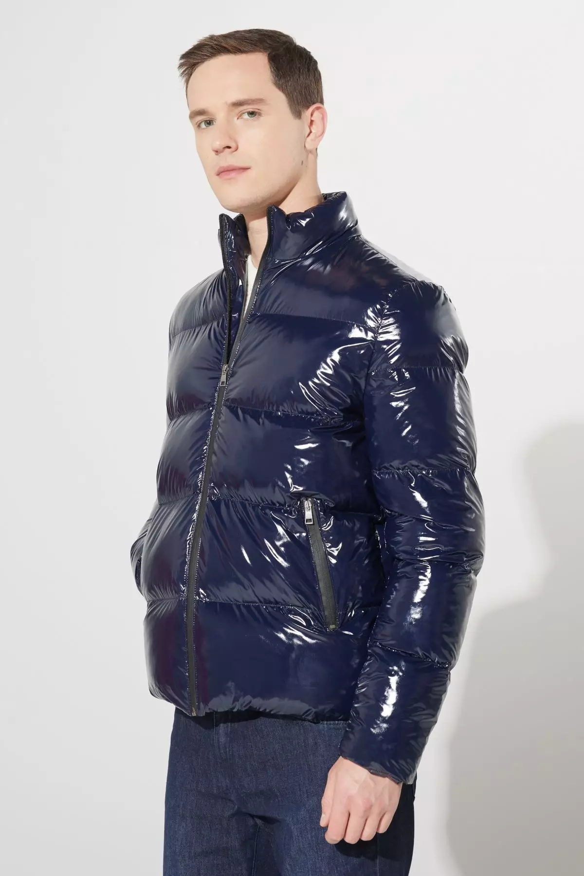 Mens navy blue casual jacket clearance