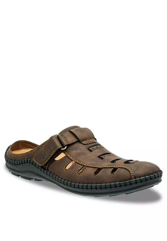 Faux Suede Velcro Fasten Casual Sandals