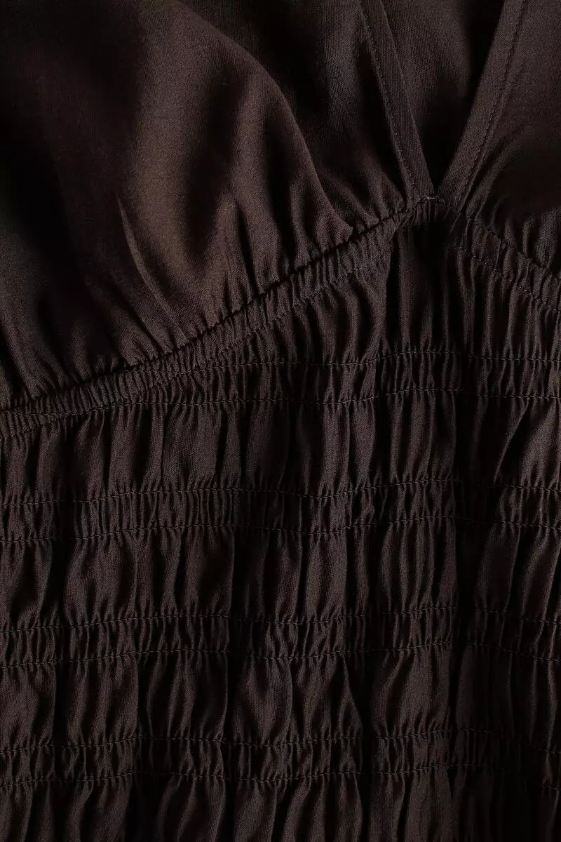 Smocked-waist blouse