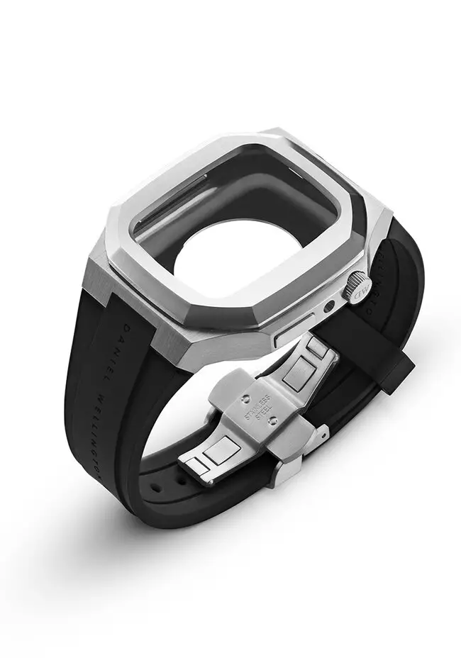 Switch Sliver 40mm - Smart watch case for Apple watch series 4, 5, 6 & SE - Stainless steel case with rubber strap -DW OFFICIAL