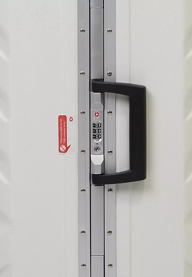 Pervaiz Koper Alumunium Frame Unisex Size 26 Inch TSA Lock System Suitcase Material Polycarbonate ORIGINAL - White