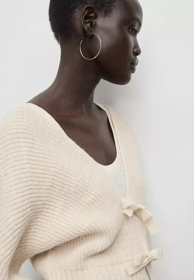 V-Neck Cardigan with Bows