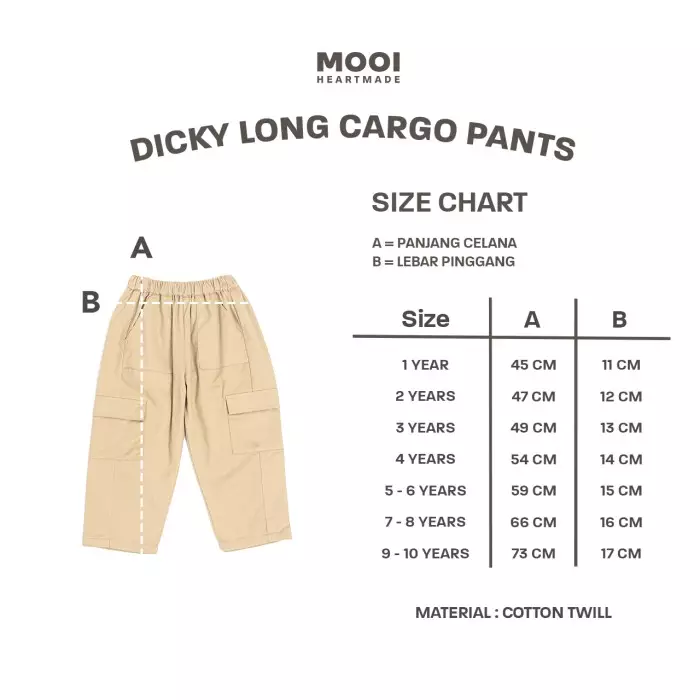 Mooi Celana Panjang Chinos Cargo Anak Dicky Long Cargo Chinos - Khaki