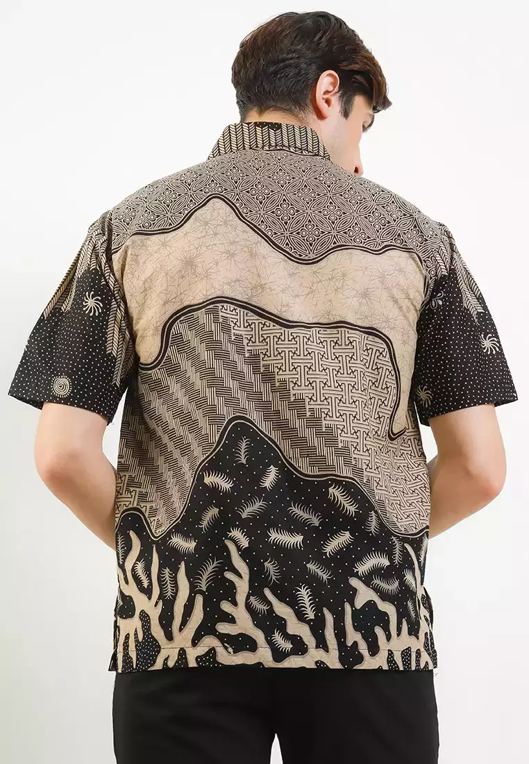 Evano Kemeja Batik Exclusive Premium Pria Casual Modern Lengan Pendek