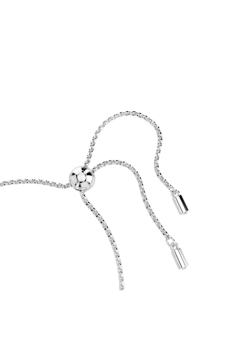 Imber Tennis bracelet, Mixed round cuts, Blue, Rhodium plated