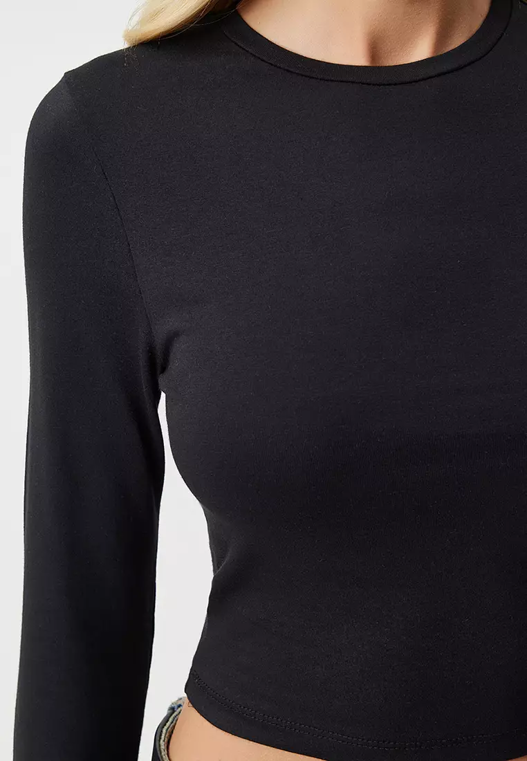 2-Pack Long Sleeve Crop T-Shirts