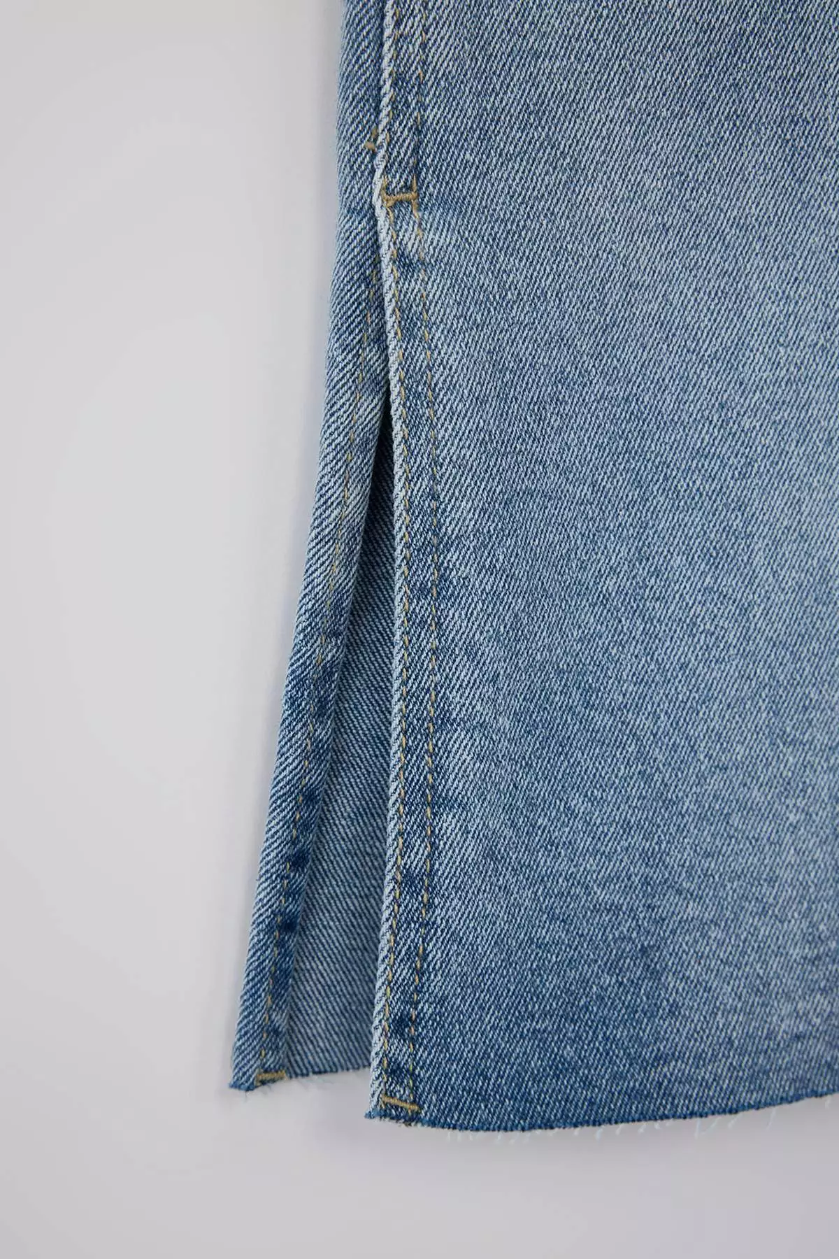 Blue Slit Detailed High Waist Flare Jeans