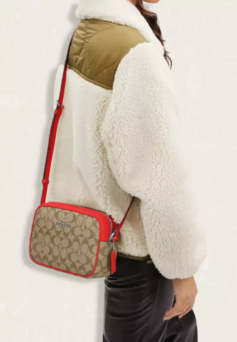Coach Jamie Camera Bag In Signature Canvas Miami Red