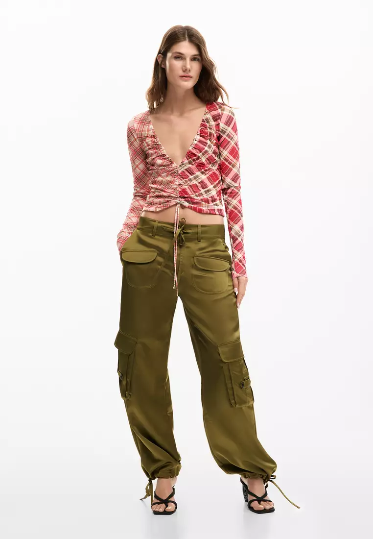 Ruched neckline T-shirt