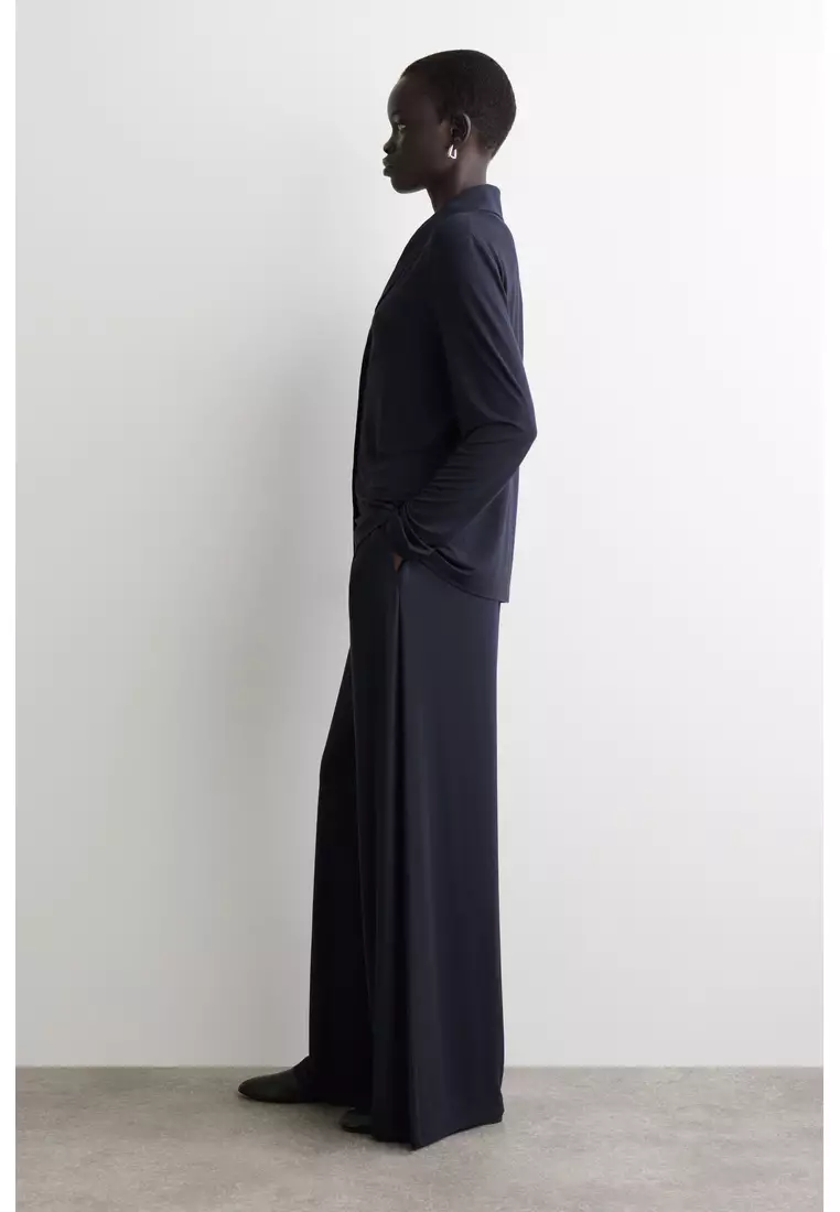 FLUID JERSEY WIDE-LEG TROUSERS