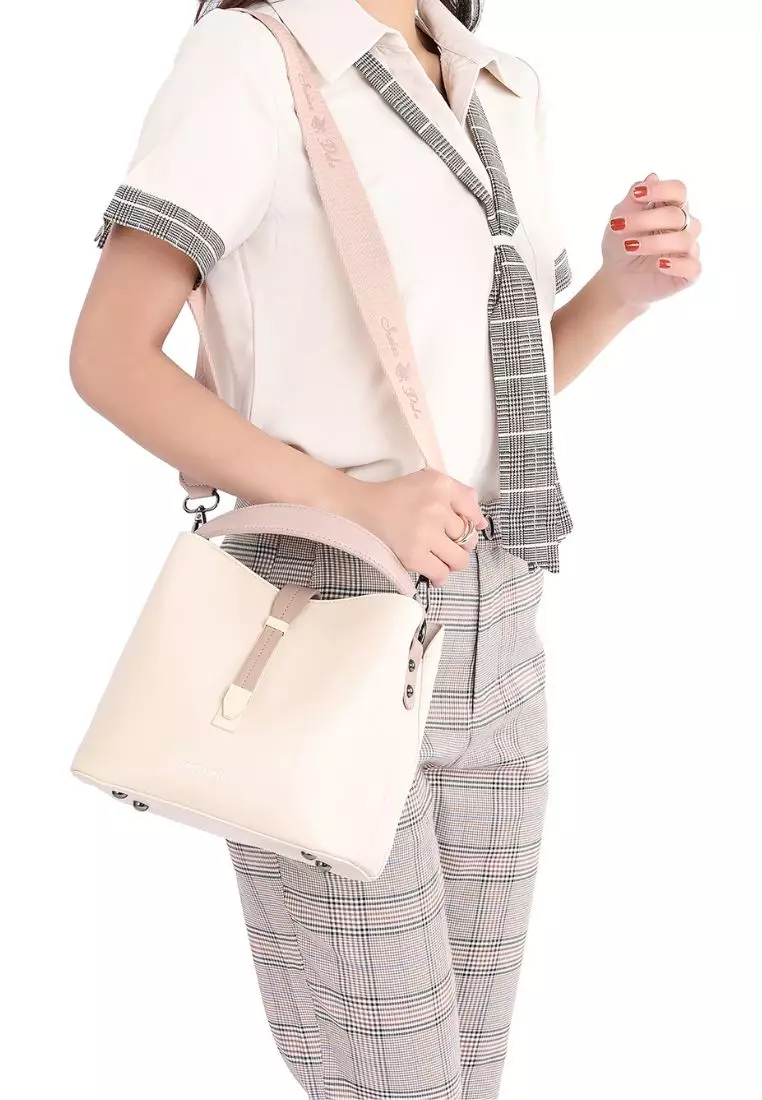 Women's Top Handle Bag / Sling Bag / Crossbody Bag - Beige