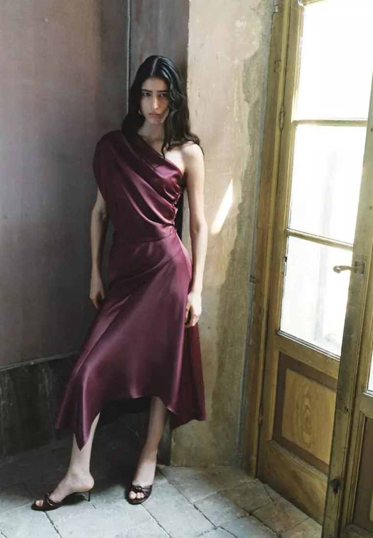 Asymmetrical Satin Dress