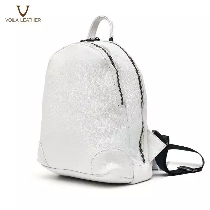 Genuine Leather Medium Women’s Backpack Voila Windy White