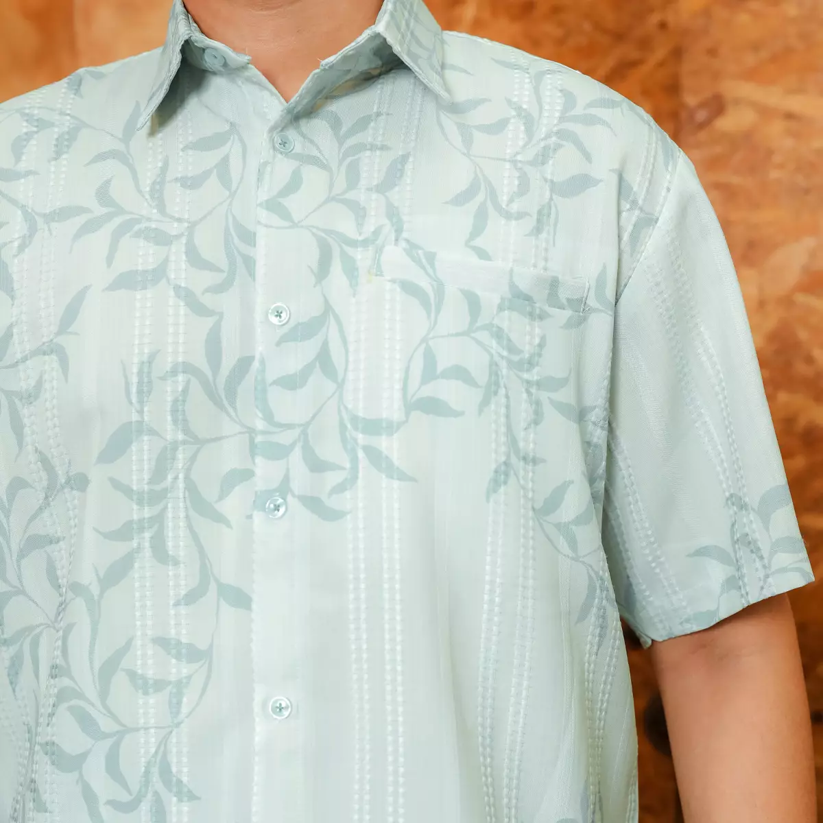 [Raya Collection] ZM Zaskia Mecca - Raisey Blue - Kemeja Pria Pendek - Primadona Series Edisi Lilya Senja