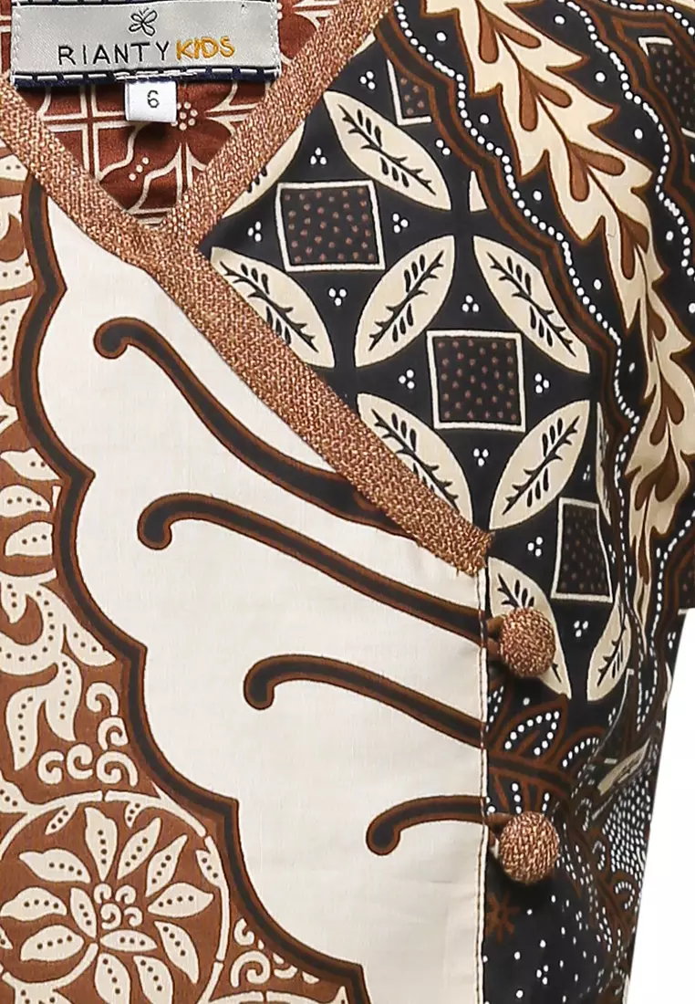 Setelan Anak Perempuan Blouse atasan dan Rok Moren Brown