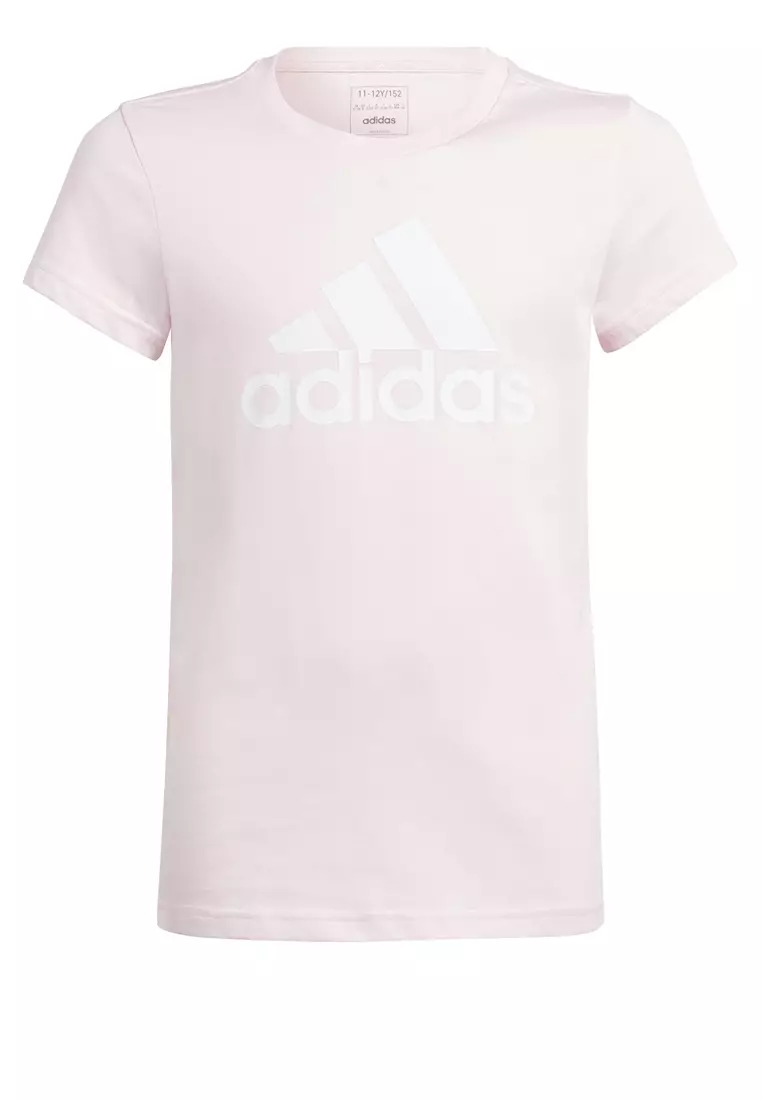 Girls pink deals adidas top