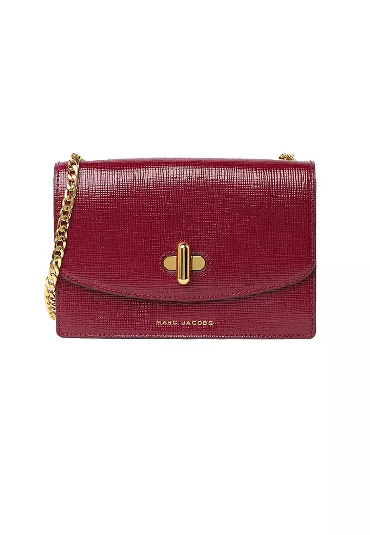 Marc Jacobs The Turnlock Leather Crossbody Bag Syrah M0016669