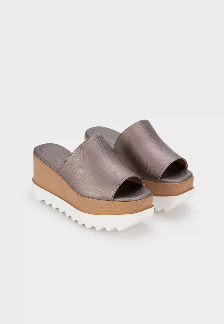 CASUAL PLATFORM WEDGE HEEL SLIDE