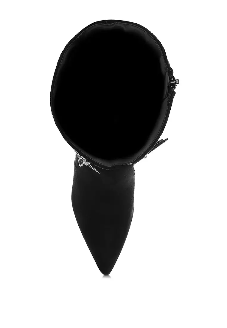 Bros Berlian Imitasi untuk Sepatu Bot Warna Hitam