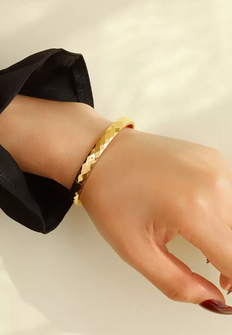 Luxe Engravable Bangle in Rose Gold (L)