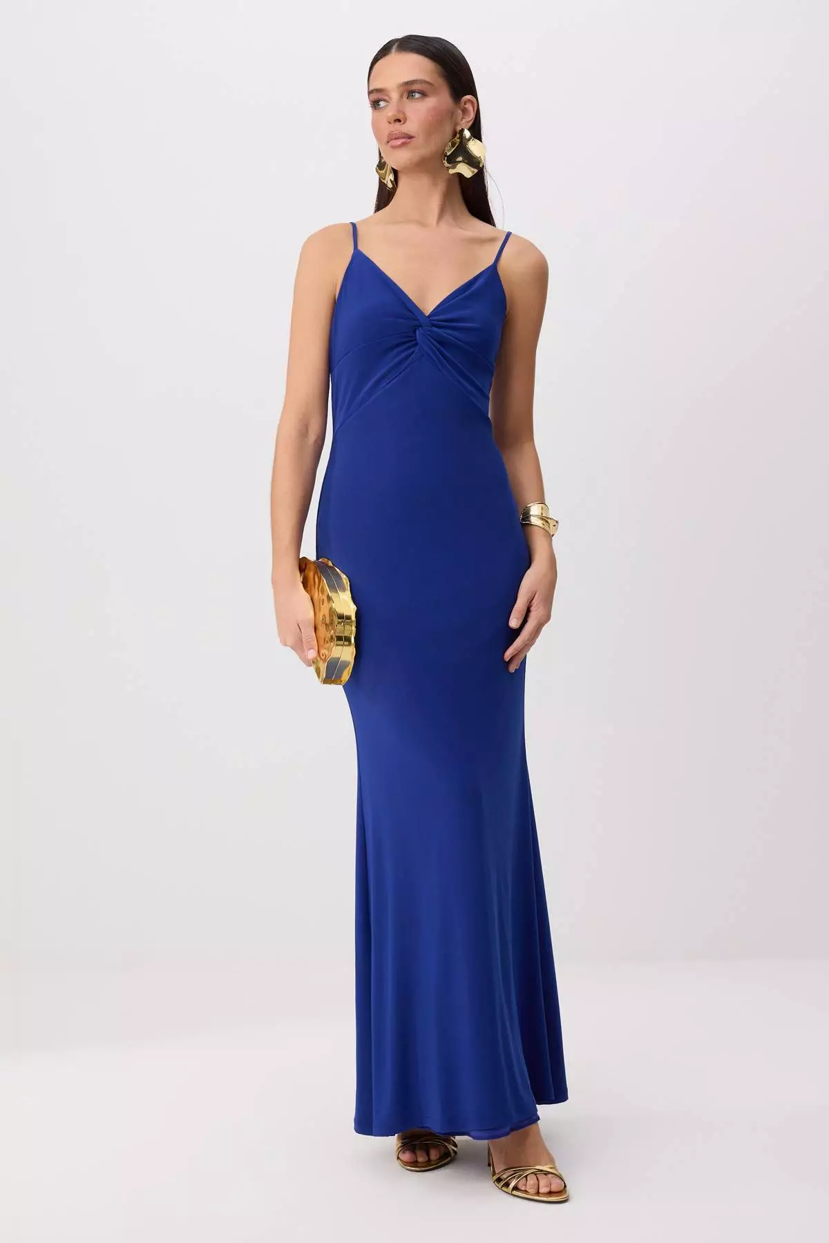 Buy Trendyol Saks Fish Maxi Knitted Evening Dress & Graduation Dress Tprss26Ae00172 Online