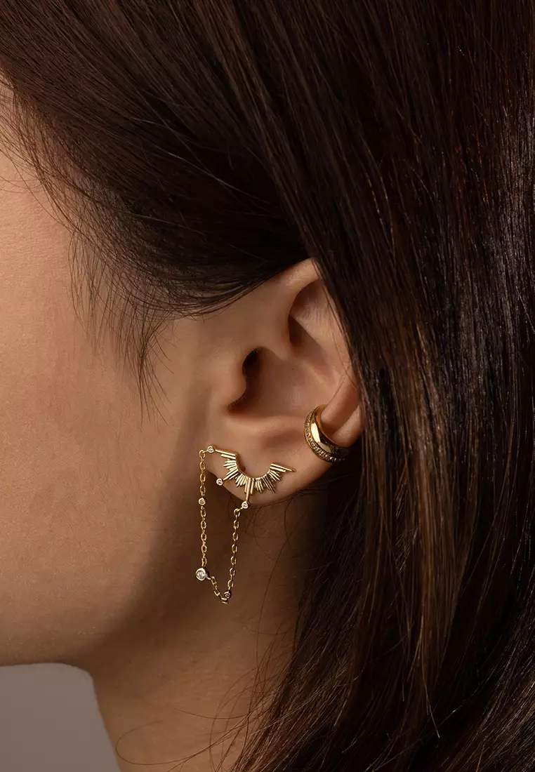 Buy Wanderlust Co Sunseeker Horizon Gold Drop Earrings 2024