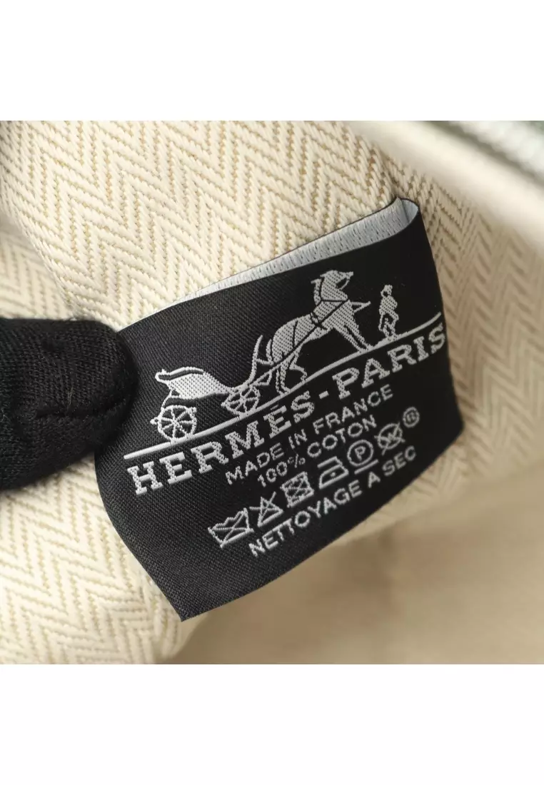 Pre-Loved Hermès Bride-a-Brac PM Handbag canvas Dark green Navy multicolor silver hardware