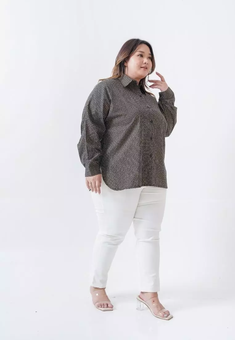 plus size aramita shirt brown