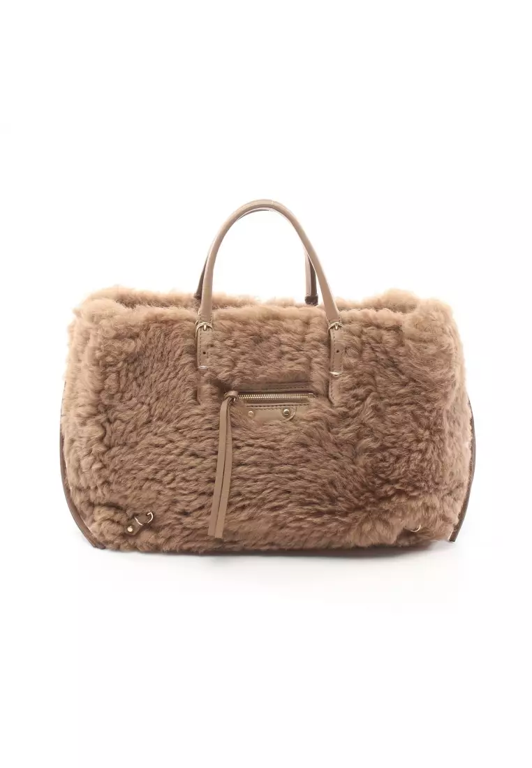 Balenciaga shearling online pouch