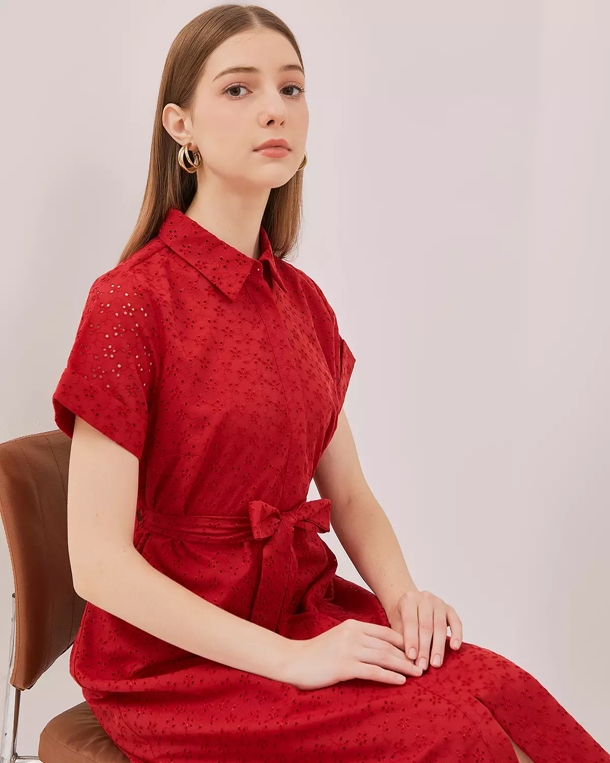 WOMEN'S RED MIDI DRESS