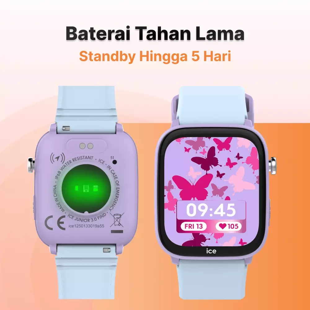 Smartwatch Anak ICE Smart Junior 3.0 Find My - Jam Tangan Pintar Anak Dengan Apple Find My Network, Anti Air IP 68, Tanpa SIM Card, Baterai Tahan Lama, Kontrol Orang Tua 024548