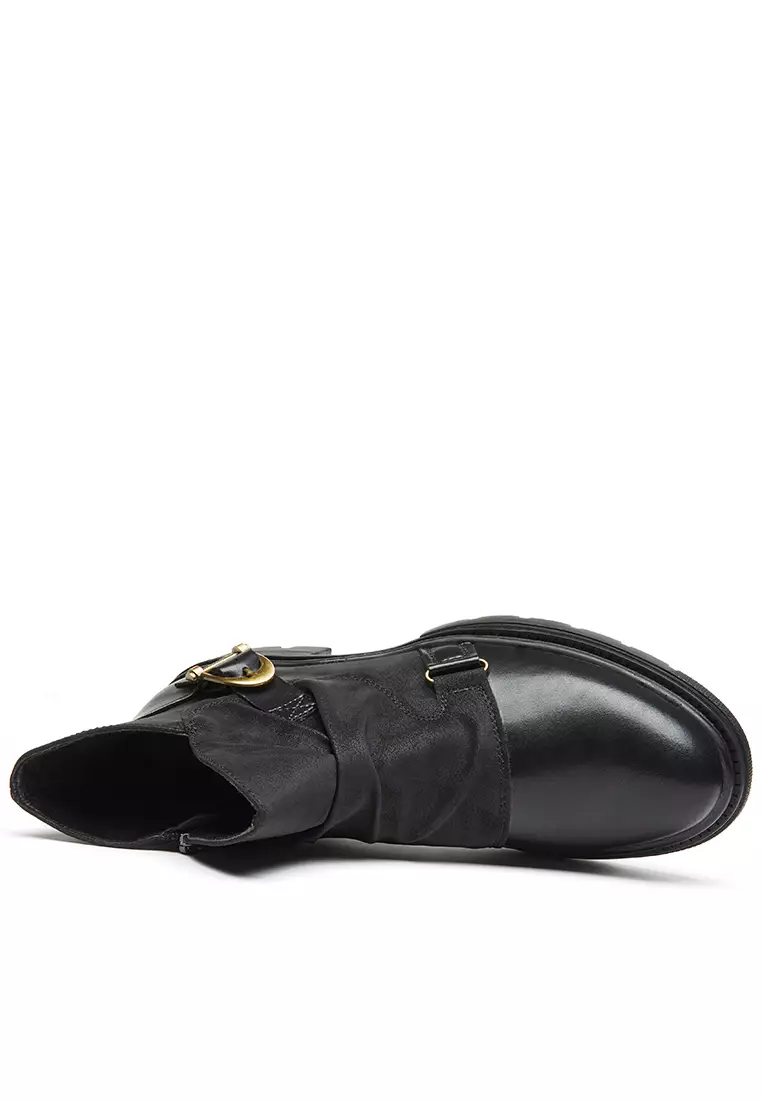 Platform Side Zipper Utility Boots KB26M01