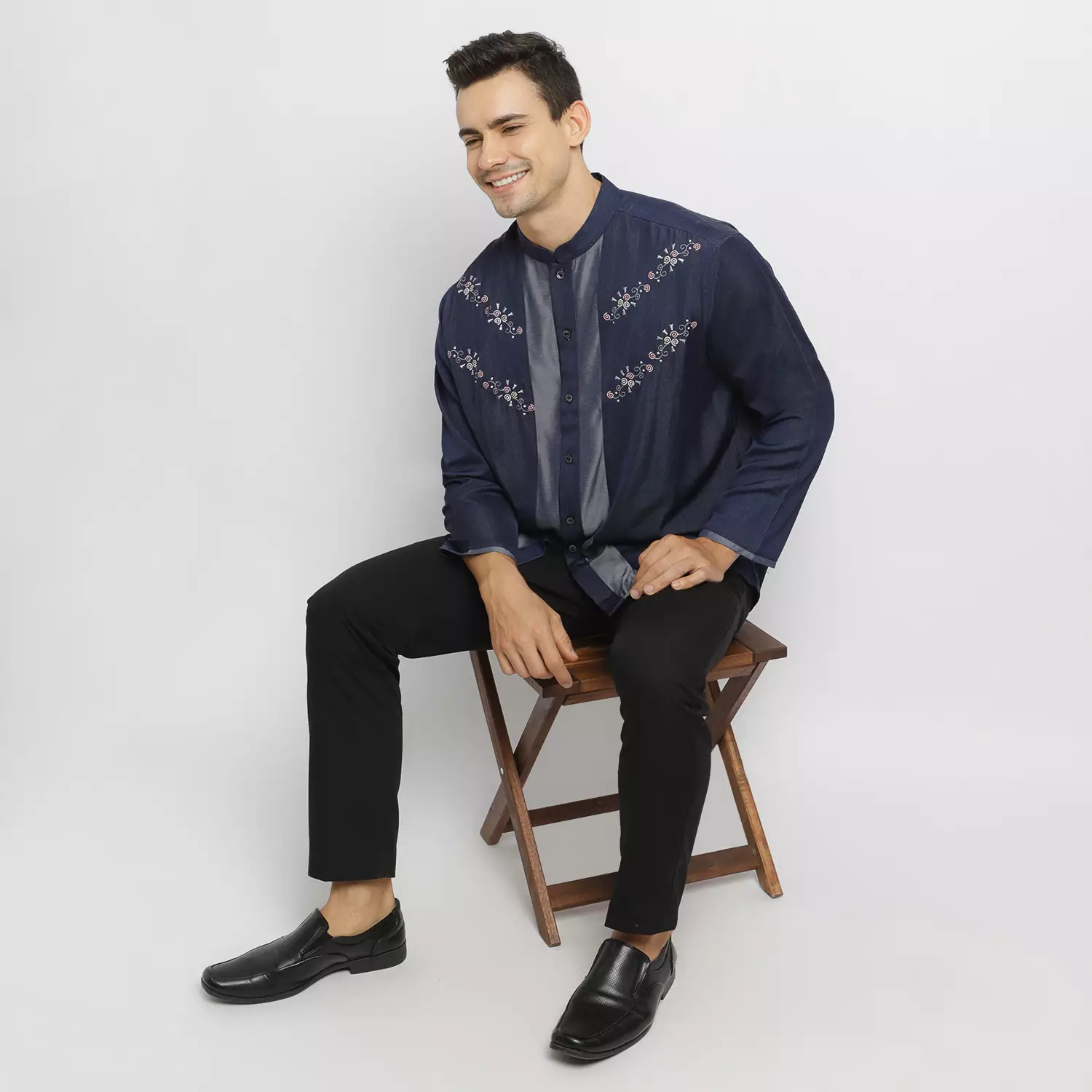 Baju Koko Ilmi Denim Panjang