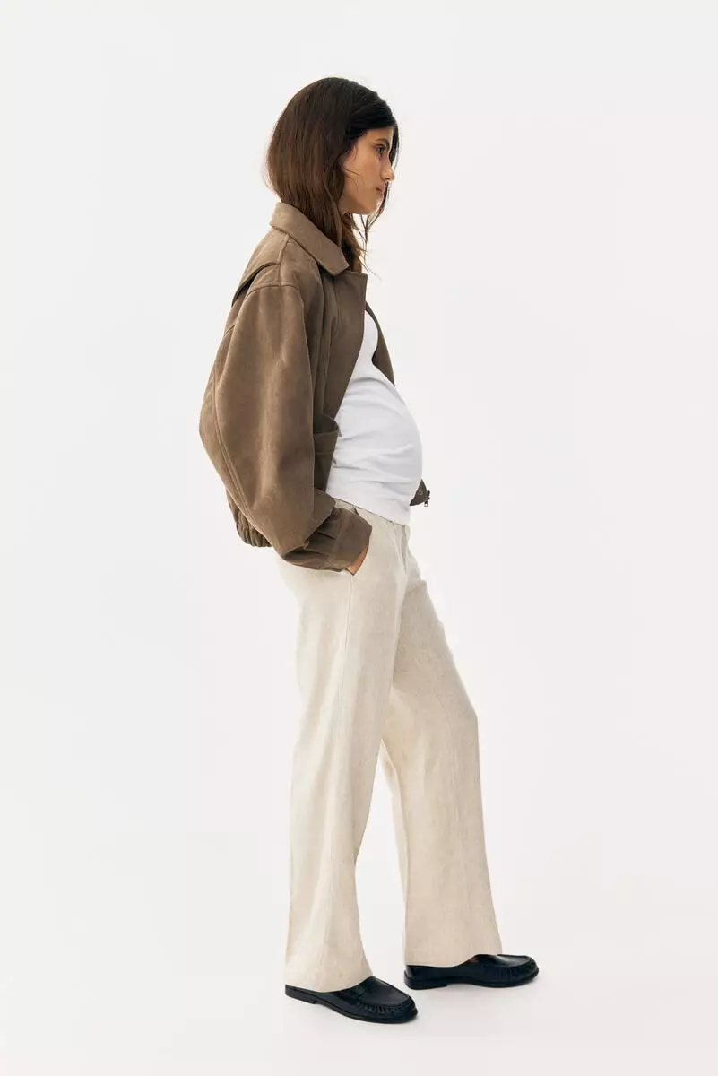 MAMA Linen-blend tailored trousers