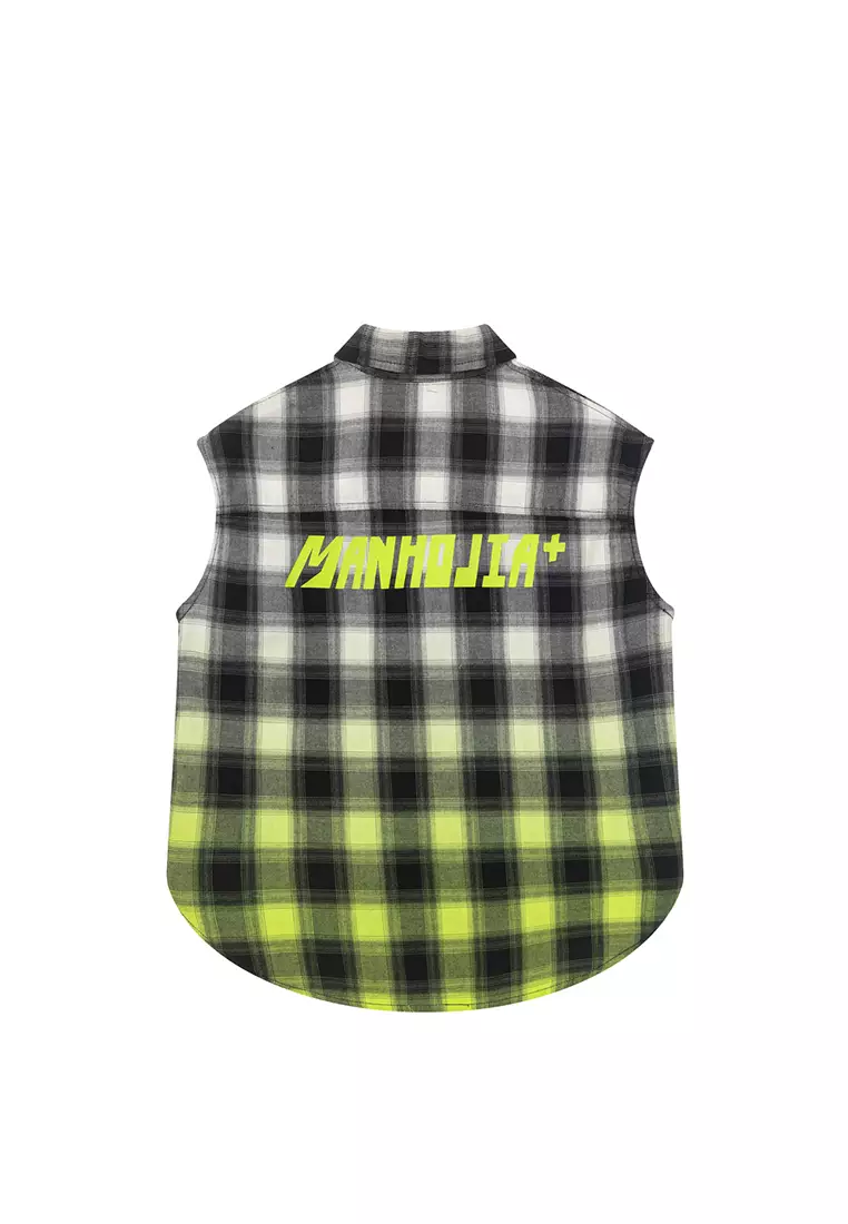 Checkered Dip Dye Sleeveless Vest