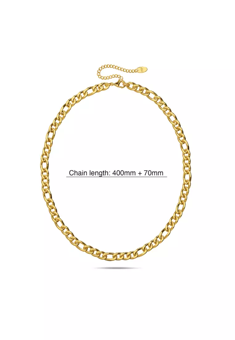 Figaro Chain Link Gold Plated Necklace
