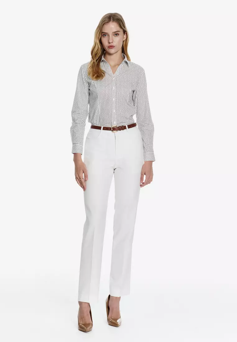 白色直筒版西裝褲(可機洗)