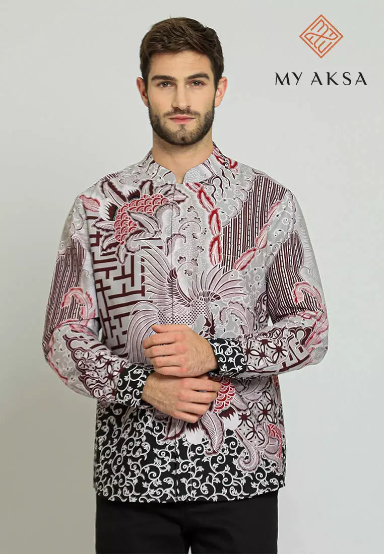 My Aksa Batik Pria Kemeja Koko Panjang Furing Jeremy Jessica