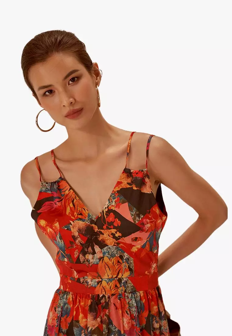 Fly Sky Maxi Silk Dress