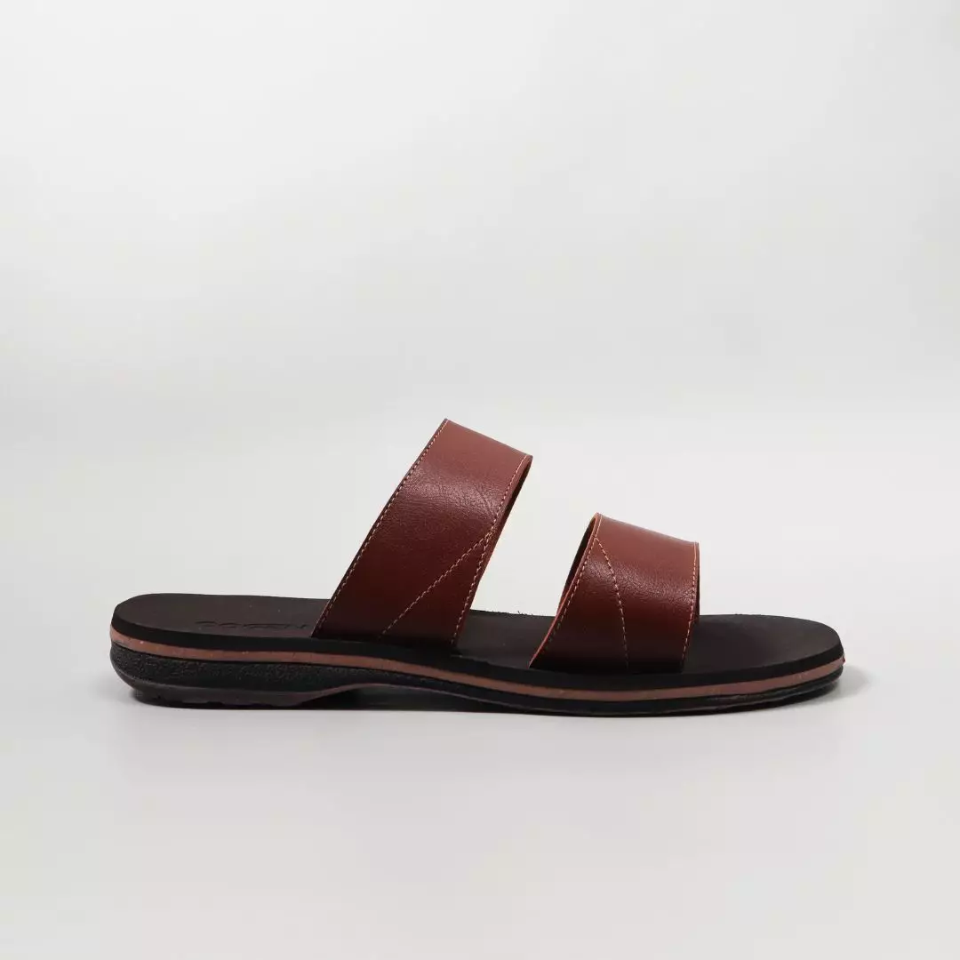 Sendal Pria Kulit Cogen Dua Ban 2 Original Leather Sandal Kokop Marino - Tan