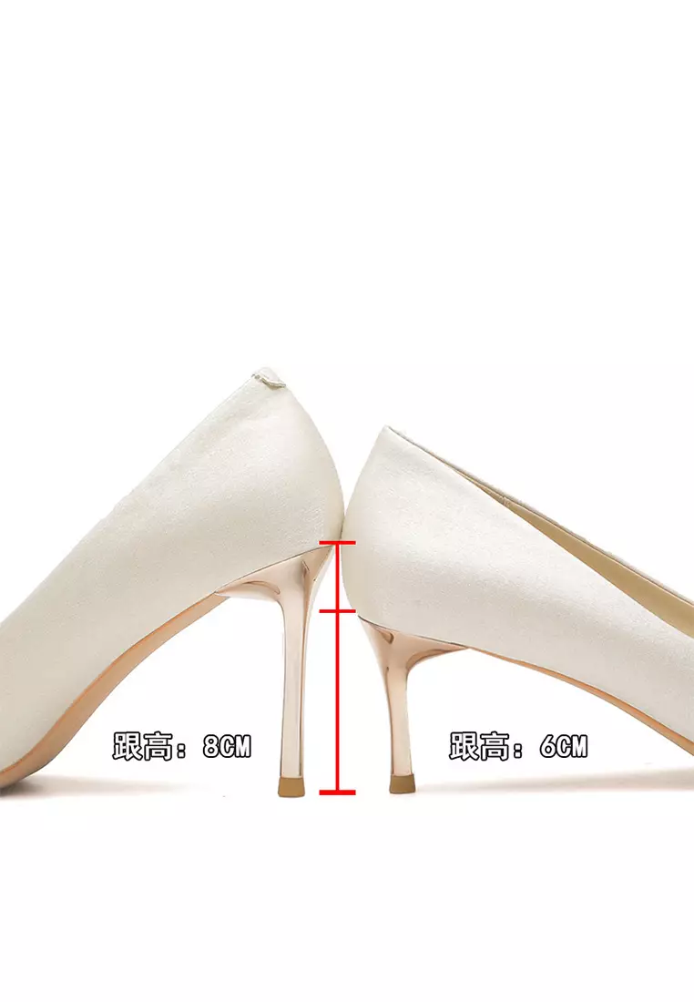 6CM Lace Flower Suede High Heels IF817-10-1