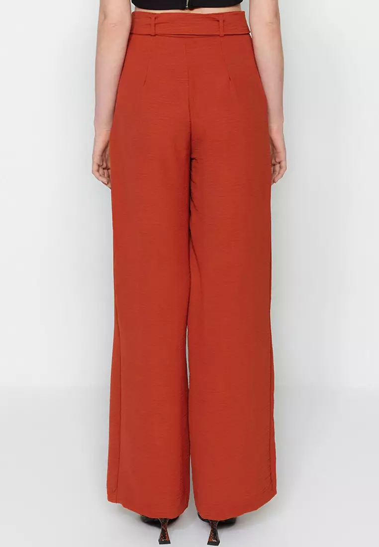 Belted Woven Trousers