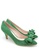 PRODUIT PARFAIT green Suede Bow Stiletto Heel Pumps 49778SH3FD0426GS_5