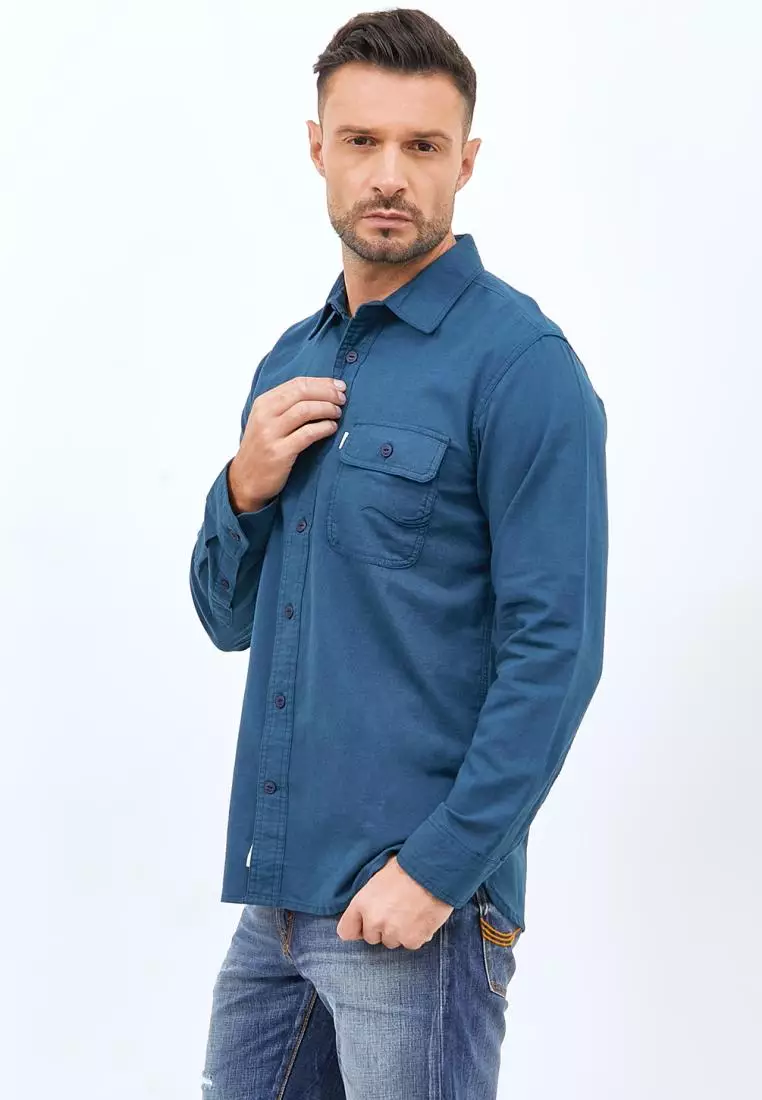 Jual Used Jeans Used Jeans - Kemeja Denim Pria Lengan Panjang Regular