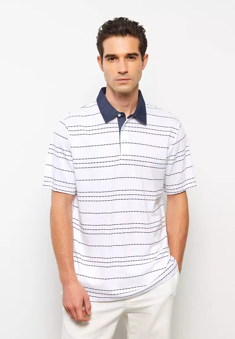 Striped t shirt polo clearance