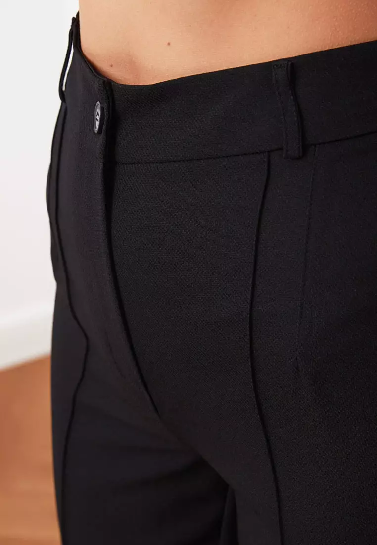 High Waist Straight Cut Trousers