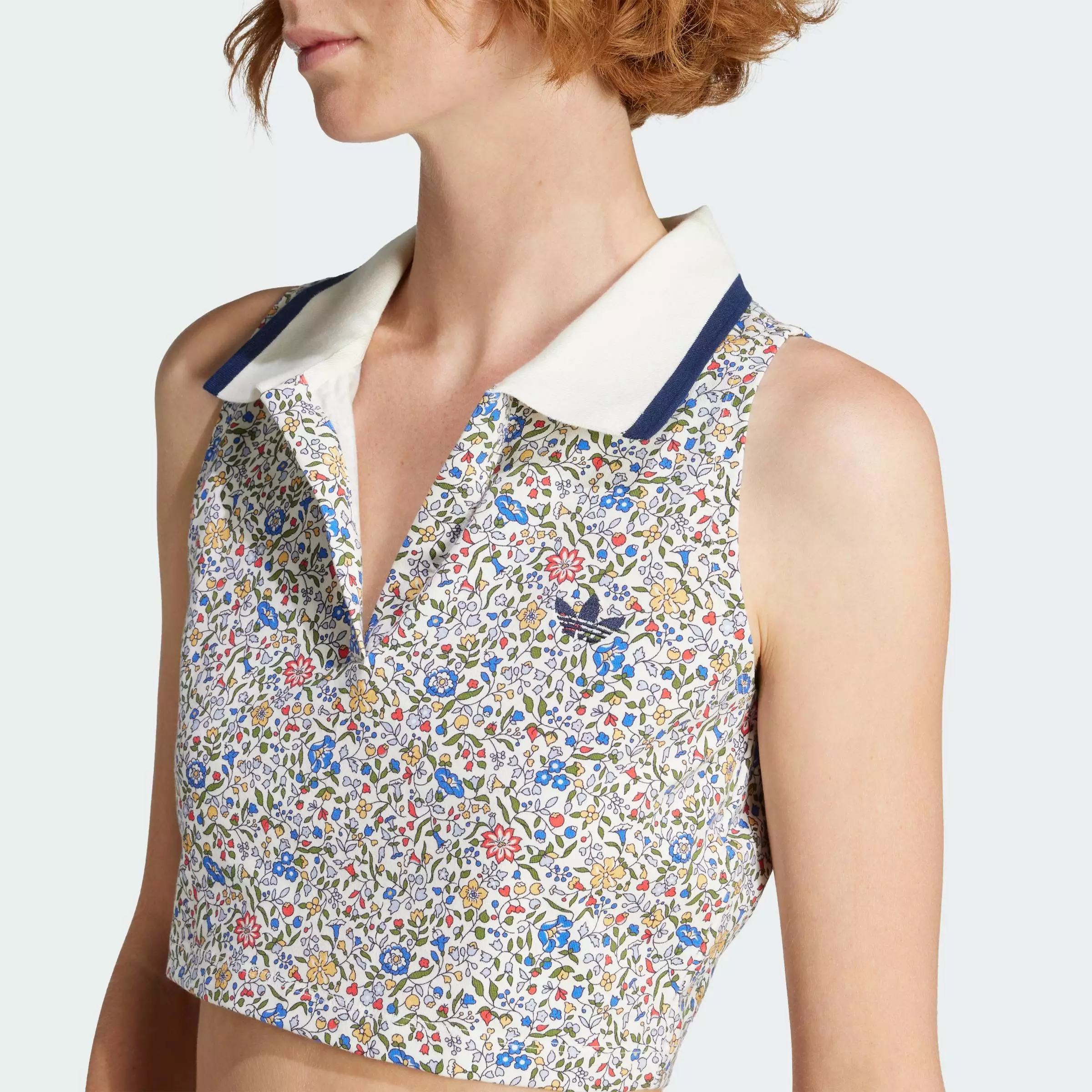 Lifestyle Originals x Liberty London Sleeveless Crop Polo Women White JW5194