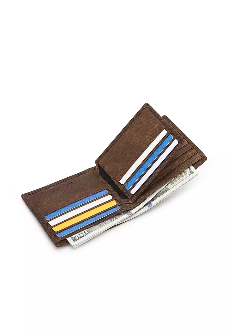 Gift Set - Leather RFID Wallet + 35mm Automatic Buckle Belt (Set Hadiah - Dompet RFID Pria & Sabuk Otomatis Belt Pria) - Cokelat / Hitam