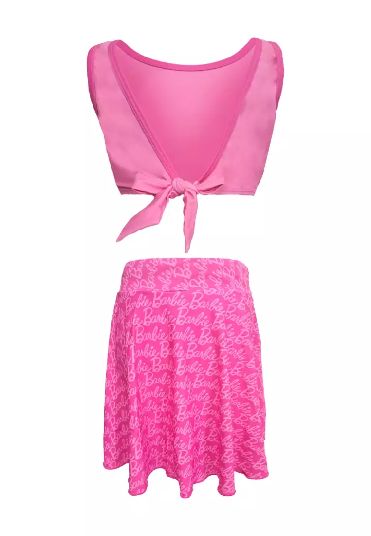 Bikini Top Bandeau Skirt Set with Elastic Waistband Swimwear for Kids Girls