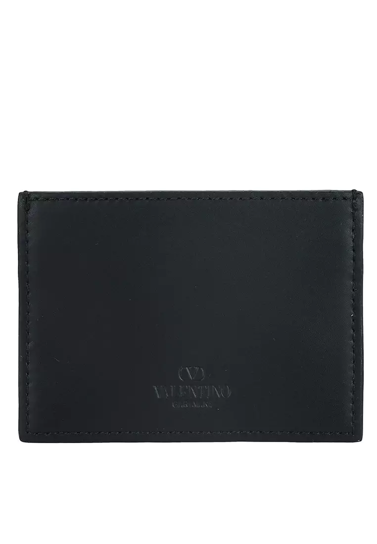 Buy Valentino VLTN Logo Leather Card Holder (tr) 2024 Online | ZALORA ...